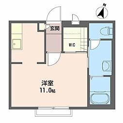 シャーメゾンカスケード 2階ワンルームの間取り