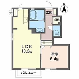シャーメゾンデン 1LDKの間取図画像