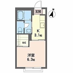 オルキデーアA 1Kの間取図画像