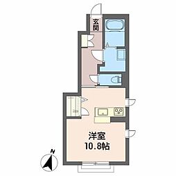 シャーメゾンオーブB ワンルームの間取図画像