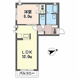 シャーメゾンサリーA 1LDKの間取図画像
