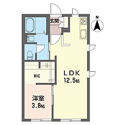 フラット園 1LDKの間取図画像