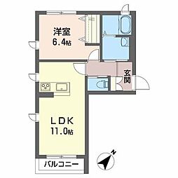 プロヌーブ植田1 1LDKの間取図画像
