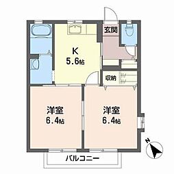 グリフィンコート 2Kの間取図画像