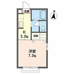 OMハイツ 1Kの間取図画像