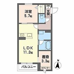 オクテーゼ 1SLDKの間取図画像