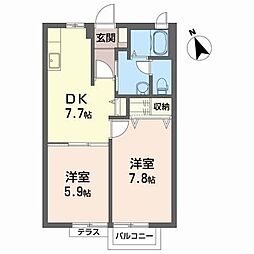 ヴェルデ・ラーパ 2DKの間取図画像