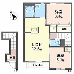 アネックス 2LDKの間取図画像