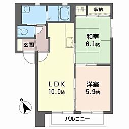 バリュージュアサカA 2LDKの間取図画像