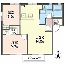 ヤマトハイツ2C 2LDKの間取図画像