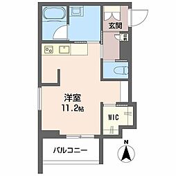 ブリリア長町 2階ワンルームの間取り