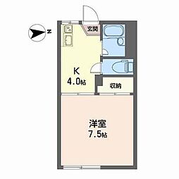 ハイツエレガンス 1Kの間取図画像