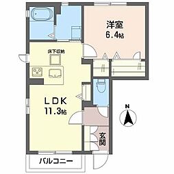シーダーランド長町 1LDKの間取図画像