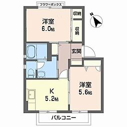 フローラルFUJIA 2Kの間取図画像