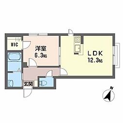 シャーメゾンアヴァンティ 1LDKの間取図画像
