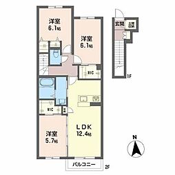 シャーメゾンセントリビエ 3LDKの間取図画像