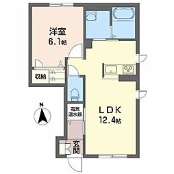 シャーメゾンクルクレール 1LDKの間取図画像