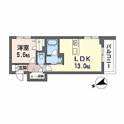 山形市十日町4丁目マンション 1LDKの間取図画像