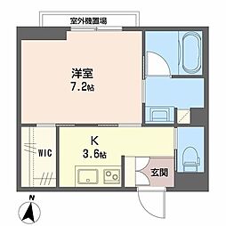 マグノリア上杉 2階1Kの間取り