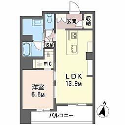LUANA KAMISUGI 1LDKの間取図画像