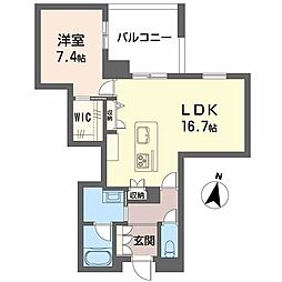 ＬＵＡＮＡ　ＫＡＭＩＳＵＧＩ 2階1LDKの間取り