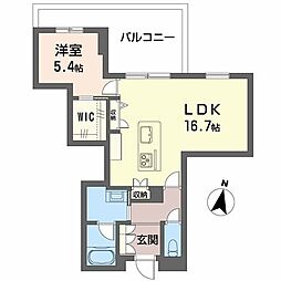 ＬＵＡＮＡ　ＫＡＭＩＳＵＧＩ 4階1LDKの間取り