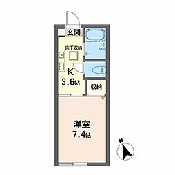 イースト・アレイ 1Kの間取図画像