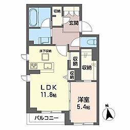 シャーメゾン宮1 1LDKの間取図画像