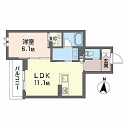 オルトペディアA 1LDKの間取図画像