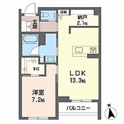 富岳五橋 1SLDKの間取図画像