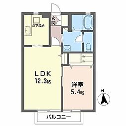 クロスロード3 1LDKの間取図画像