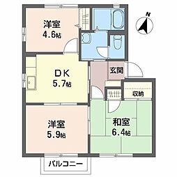 アネックスプラザC 3Kの間取図画像