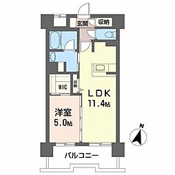 シャーメゾンステージ広瀬通 1LDKの間取図画像