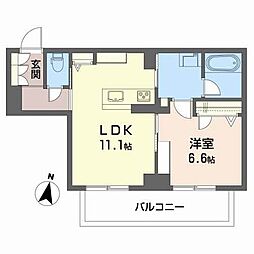BEREO大町 1LDKの間取図画像