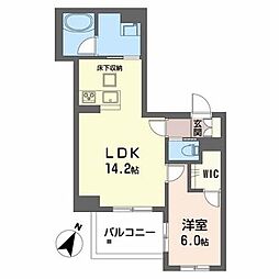 レィディアンス本町 1LDKの間取図画像
