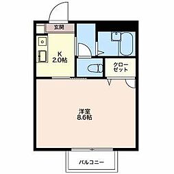 メゾン・カルテット 1Kの間取図画像