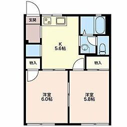 ロジュマン久能B 2Kの間取図画像