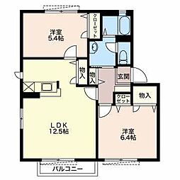 ウイル福田 2LDKの間取図画像