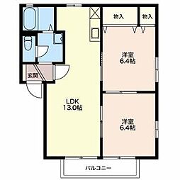 シャーメゾン・ランブルB 2LDKの間取図画像