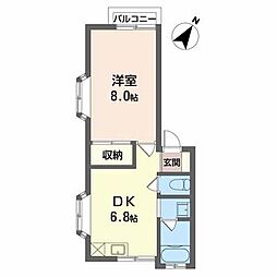 メゾン・ド・サンライズ2 1DKの間取図画像