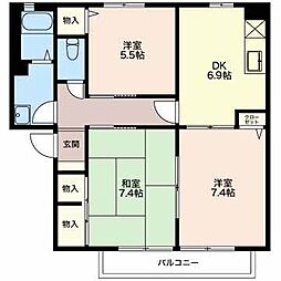 グッドライフ元町D 3DKの間取図画像