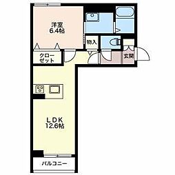 シャーメゾン旭 1LDKの間取図画像