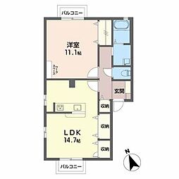 パークハイツ 1LDKの間取図画像