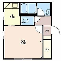 ルミエールM 1Kの間取図画像