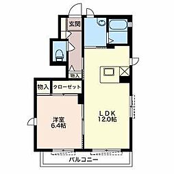 ファミールベルノ2 1LDKの間取図画像