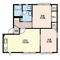 ハピネス・21 2LDKの間取図画像