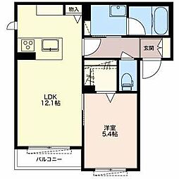HARE 1LDKの間取図画像