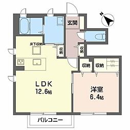 サンシャインカミトWEST 1LDKの間取図画像