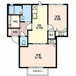 フォーレスM 2DKの間取図画像