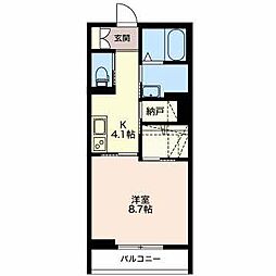 ロイヤルスクエアG3 1Kの間取図画像